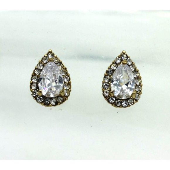 FINE GOLD PLATE Sparkle Allure CZ necklace & earrings, IOB, never worn - Picture 3 of 6